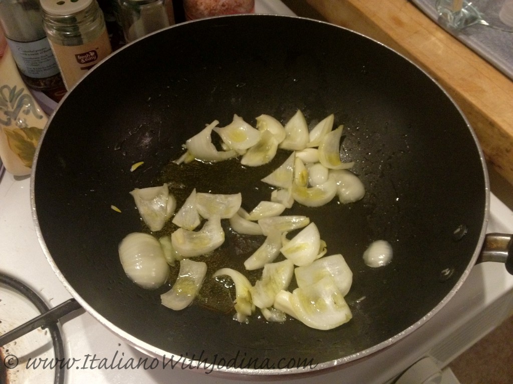 onions sauteeing 