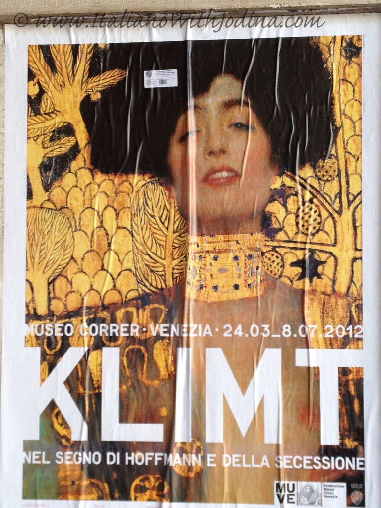 poster, sign for the klimt exhibition in venice