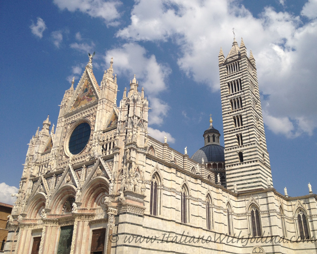 duomo of siena, italy, with view of bell tower and cupola