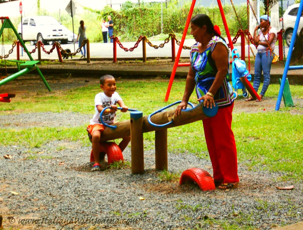 mom and son on teeter totter jodina travel