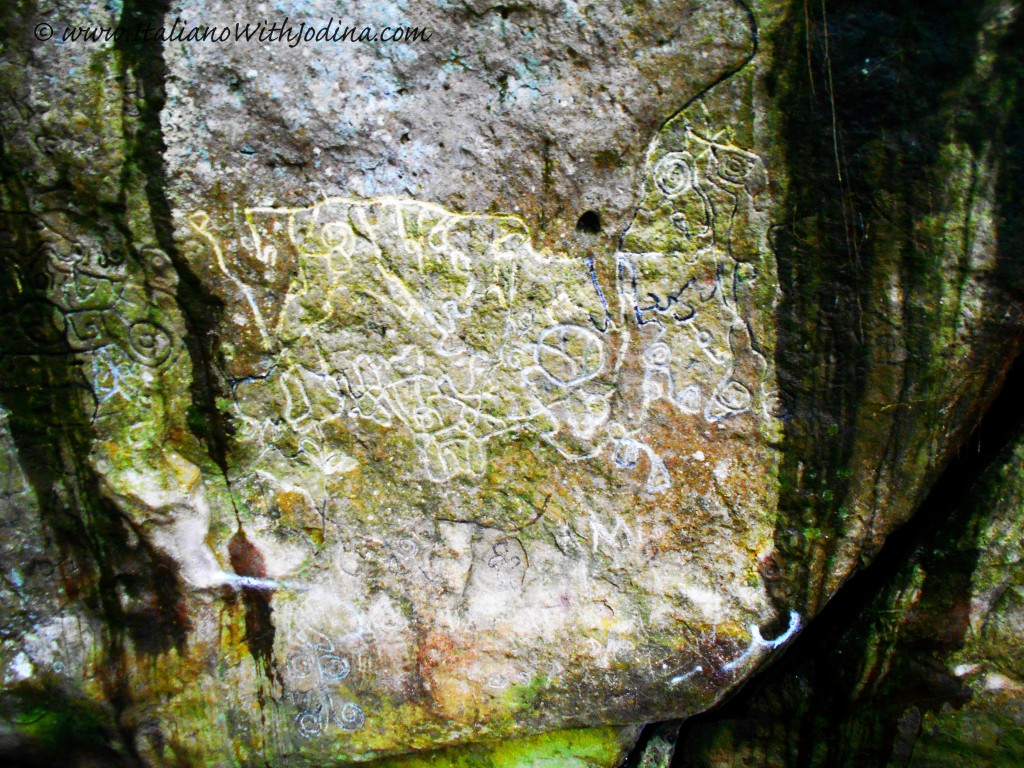 close up of la piedra pintada - the pained rock